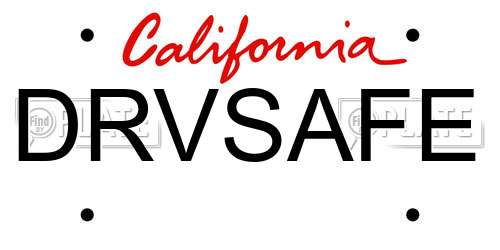 DRVSAFE California License Plate