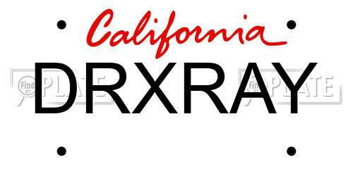 DRXRAY California License Plate