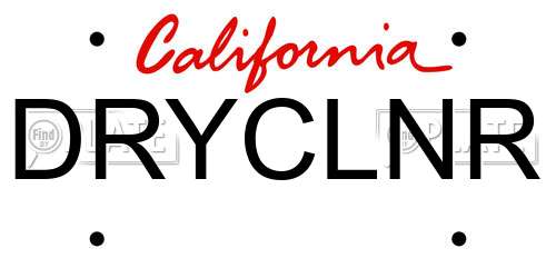 DRYCLNR California License Plate