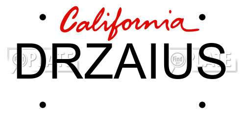 DRZAIUS California License Plate