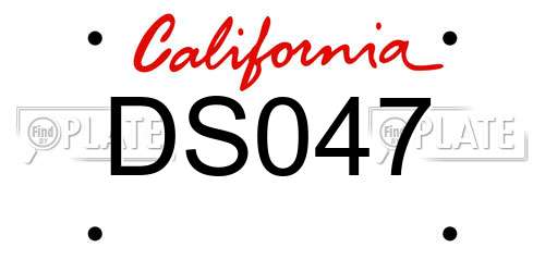 DS047 California License Plate