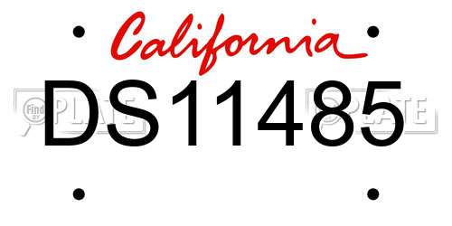 DS11485 California License Plate