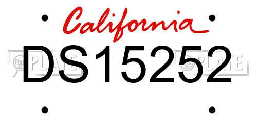 DS15252 California License Plate