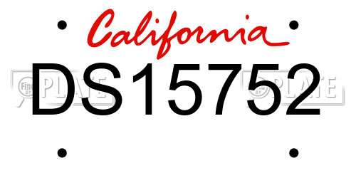 DS15752 California License Plate