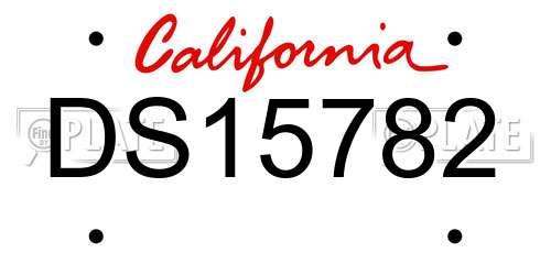DS15782 California License Plate