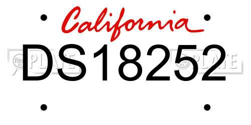 DS18252 California License Plate