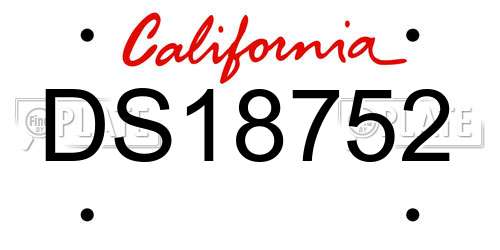 DS18752 California License Plate