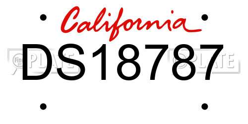 DS18787 California License Plate