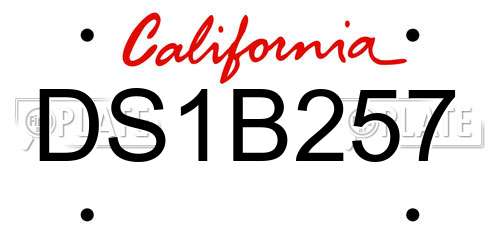 DS1B257 California License Plate