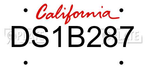 DS1B287 California License Plate