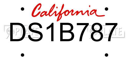 DS1B787 California License Plate