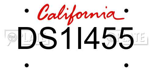 DS1I455 California License Plate