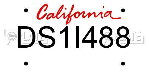 DS1I488 California License Plate