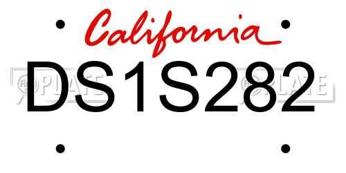 DS1S282 California License Plate