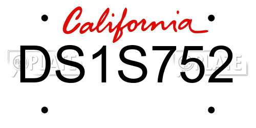 DS1S752 California License Plate