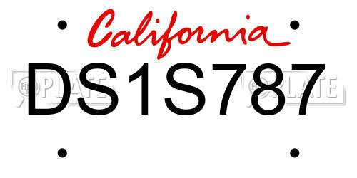 DS1S787 California License Plate