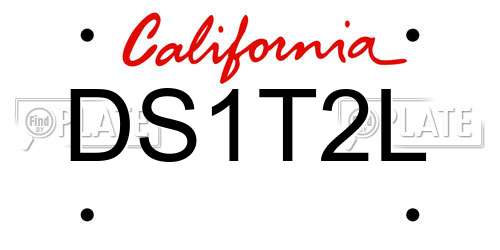 DS1T2L California License Plate