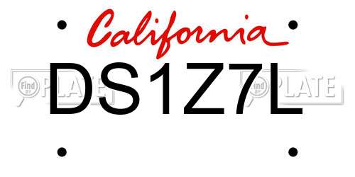 DS1Z7L California License Plate