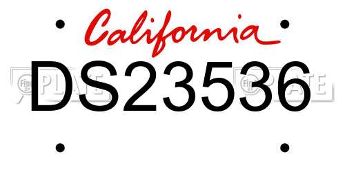 DS23536 California License Plate