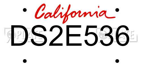 DS2E536 California License Plate