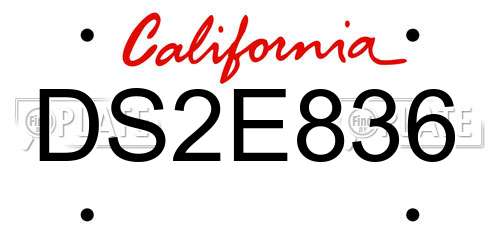 DS2E836 California License Plate