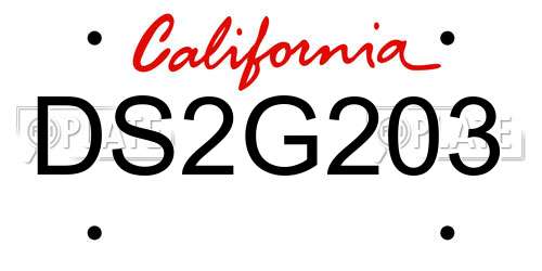 DS2G203 California License Plate