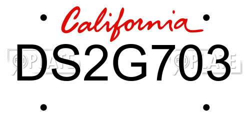 DS2G703 California License Plate