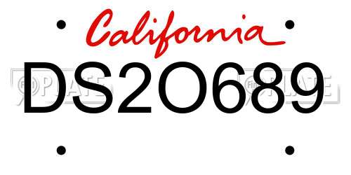 DS2O689 California License Plate
