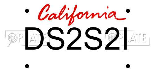 DS2S2I California License Plate