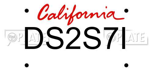 DS2S7I California License Plate