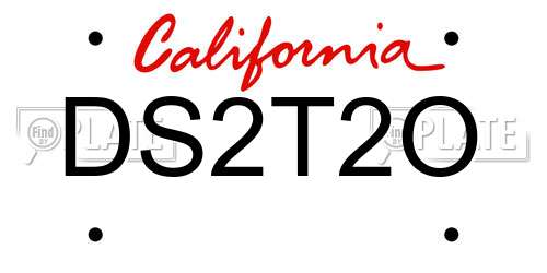 DS2T2O California License Plate