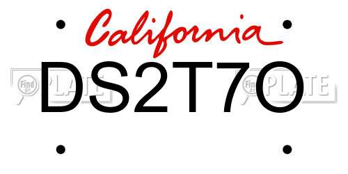 DS2T7O California License Plate