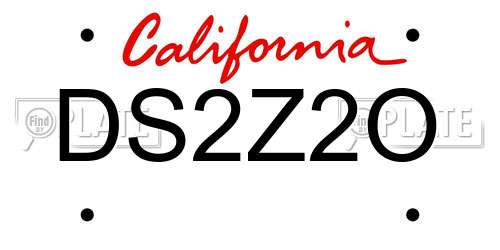 DS2Z2O California License Plate