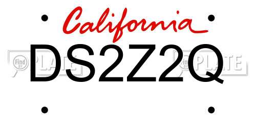 DS2Z2Q California License Plate