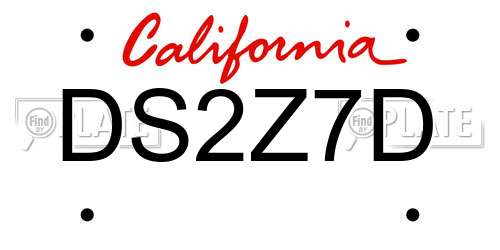 DS2Z7D California License Plate