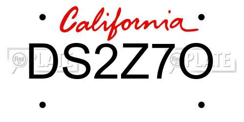 DS2Z7O California License Plate