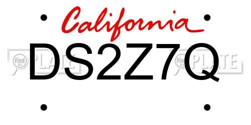 DS2Z7Q California License Plate