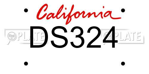 DS324 California License Plate