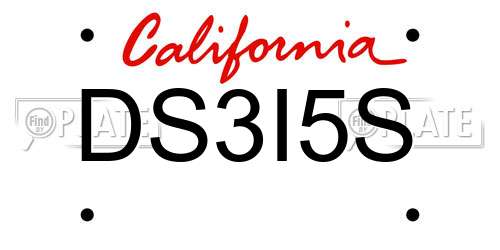 DS3I5S California License Plate