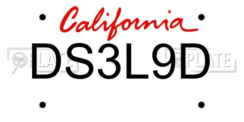 DS3L9D California License Plate