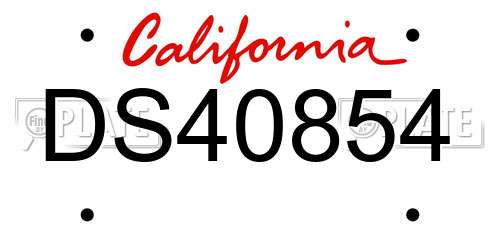 DS40854 California License Plate