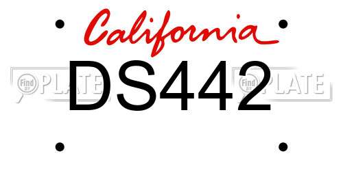 DS442 California License Plate