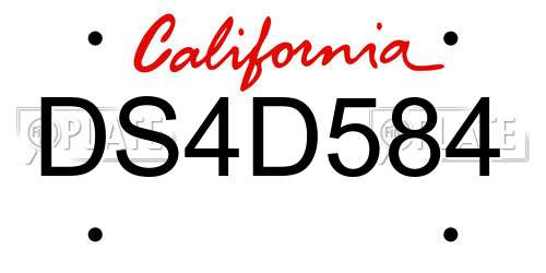 DS4D584 California License Plate