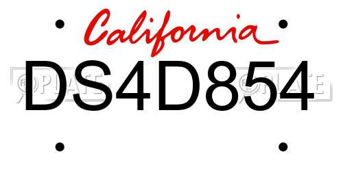 DS4D854 California License Plate