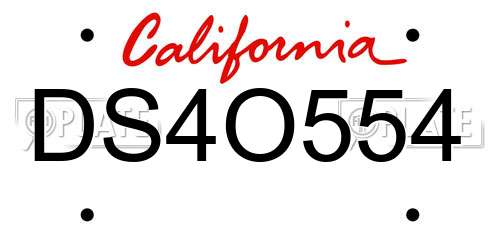 DS4O554 California License Plate