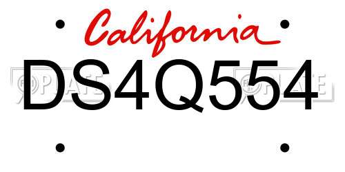 DS4Q554 California License Plate