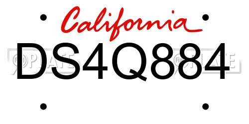 DS4Q884 California License Plate