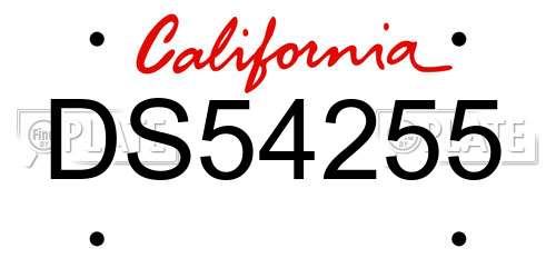 DS54255 California License Plate