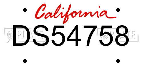 DS54758 California License Plate