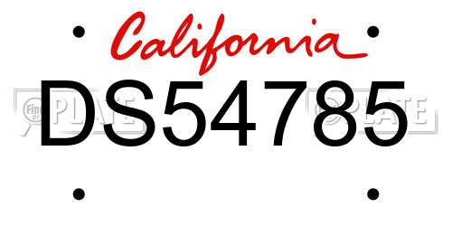 DS54785 California License Plate
